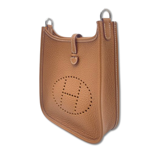 Pre-Owned Hermes Mini Evelyn Amazone TPM Gold Torillon Clemence Silver Metal Fittings B Engraved