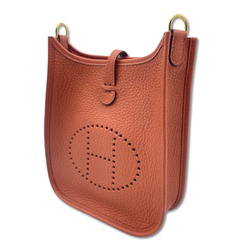 Pre-Owned Hermes Mini Evelyn Amazone TPM Cuigre Torillon Clemence Gold Hardware W Engraved