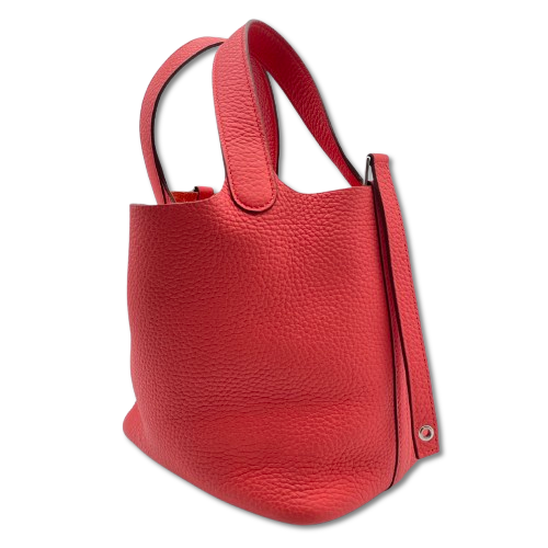 Hermes Picotin Lock PM Rose Texas Torillon Clemence Silver Fittings w 새겨 져