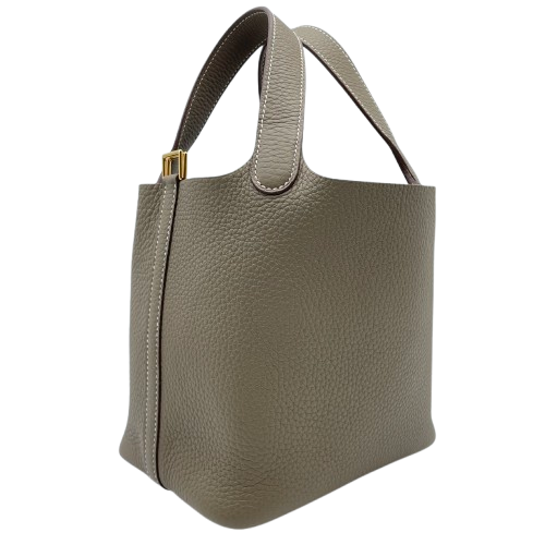Hermes Picotin Lock PM Etoupe Torillon Clemence Gold Hardware w 새겨진