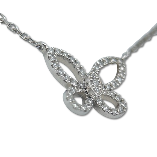Pre-Owned Graph Butterfly Silhouette Diamond Mini Pendant RGP808 White Gold