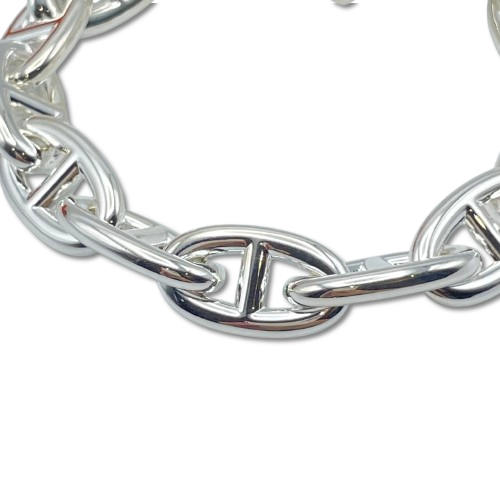 Pre-Owned Hermes Chaine Dunkle Bracelet GM Silver 925 12-panel