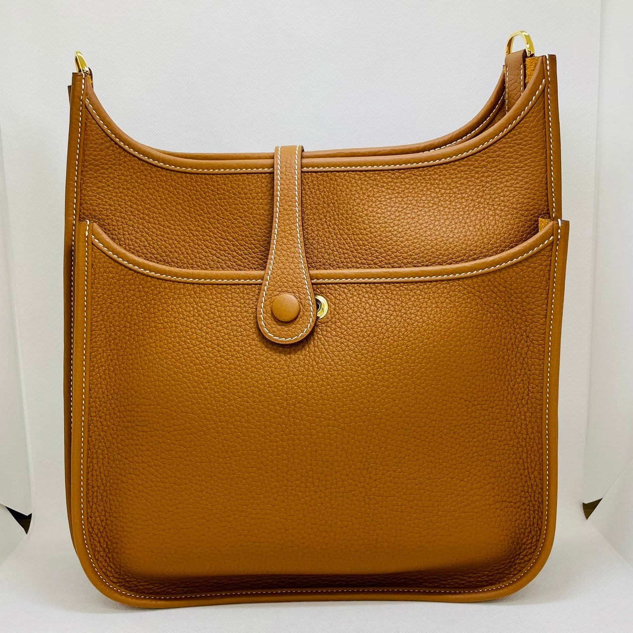 Pre-Owned Hermes Evelyn PM Torillon Clemence Gold Gold Fittings U Engraved