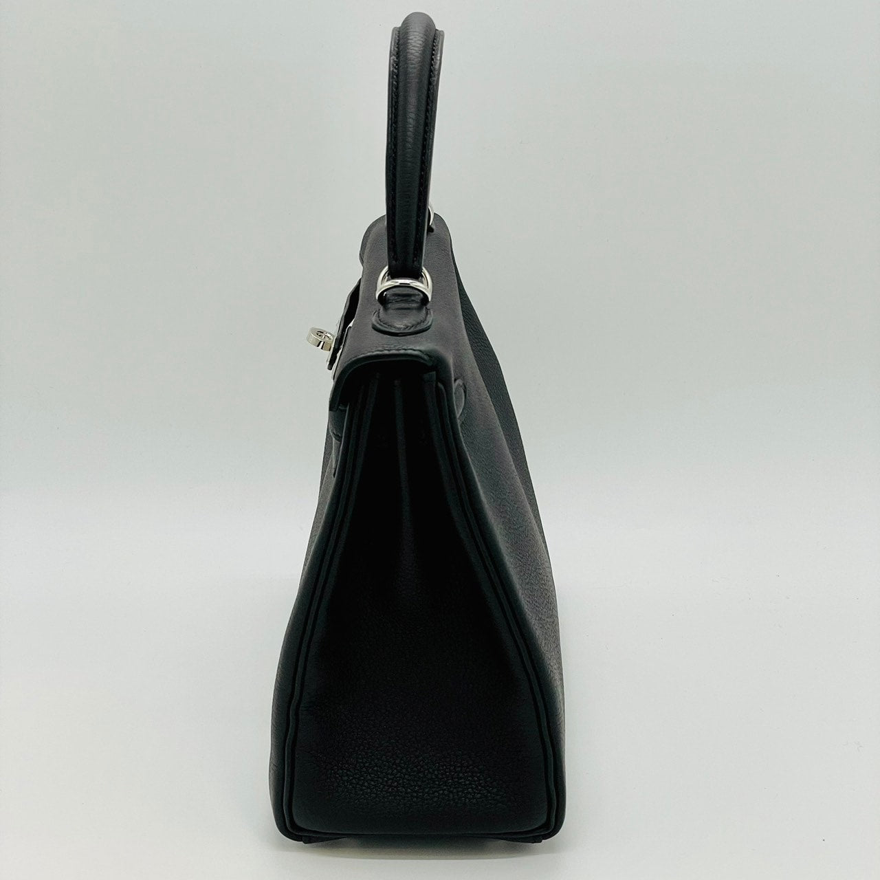 Hermes Kelly 25 Noir Togo 银色五金件 B 雕刻