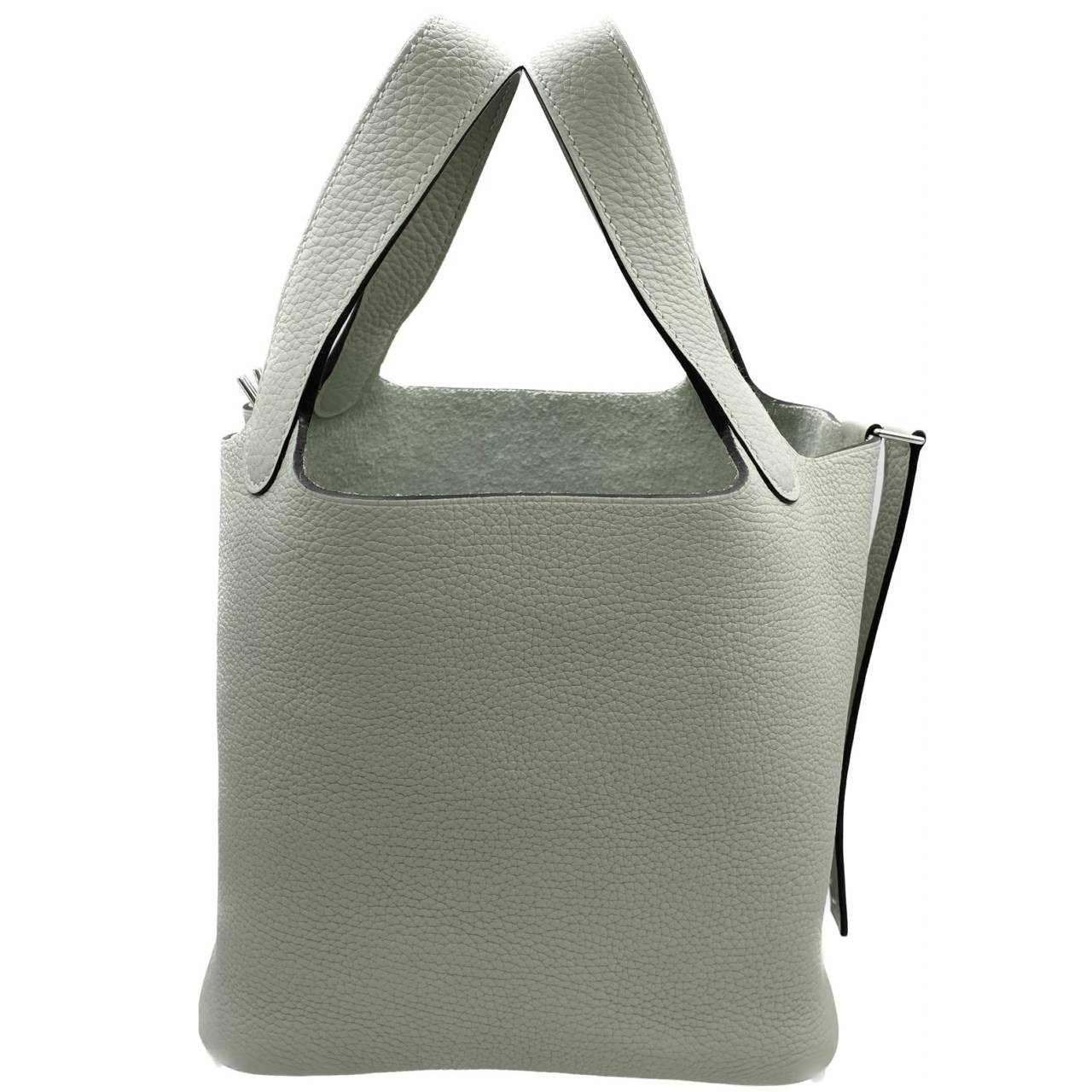 Hermes Picotin Lock PM Torillon Clemence Grineve Silver Metal Fittings B 조각.