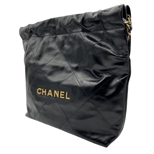 プレオウンド CHANEL シャネル22 チェーンショルダー シャイニーカフスキン AS3260