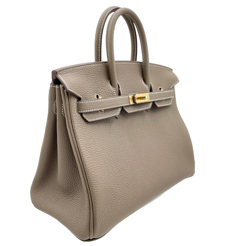 Hermes Birkin 25 Etoupe Torillon Clemence Gold Hardware B 새겨 져