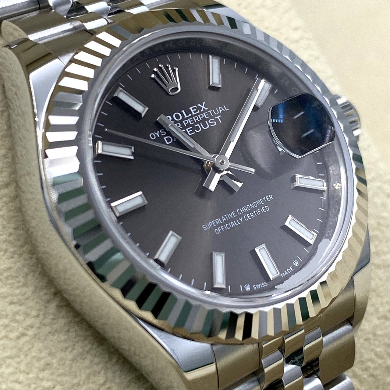 プレオウンド ロレックス デイトジャスト 279174 ダークグレー 28mm ステンレススチール ホワイトゴールド ジュビリーブレス