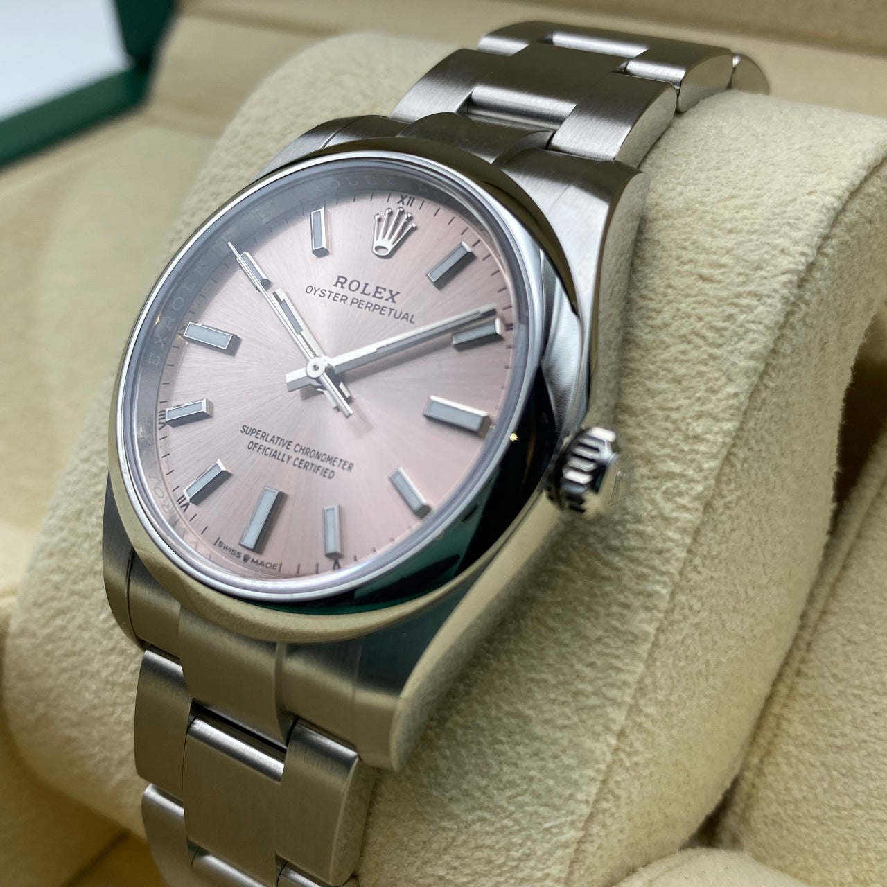 プレオウンド ロレックス オイスターパーペチュアル 124200 オイスターブレスレット ピンク 34mm