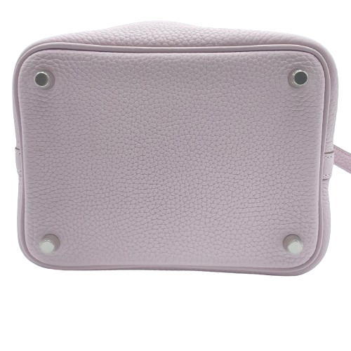 Hermes Picotin Lock PM Mauve 창백한 Torillon Clemence Silver Fittings w 새겨 져