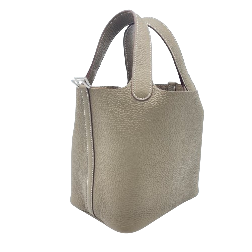 Hermes Picotin Lock PM Etoupe Torillon Clemence Silver Fittings w 새겨 져