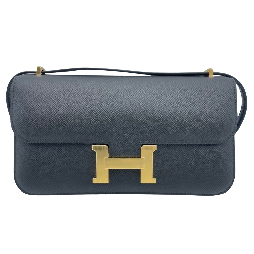 Pre-Owned Hermes Constance Elan 25 Noir Epson Gold Hardware W Engraved