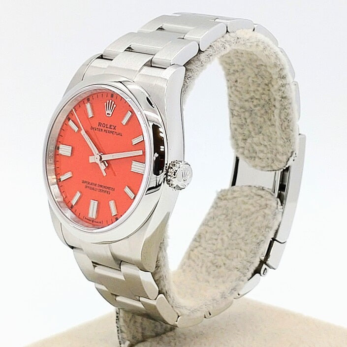 プレオウンド ロレックス オイスターパーペチュアル 126000 オイスターブレスレット コーラルレッド 36mm