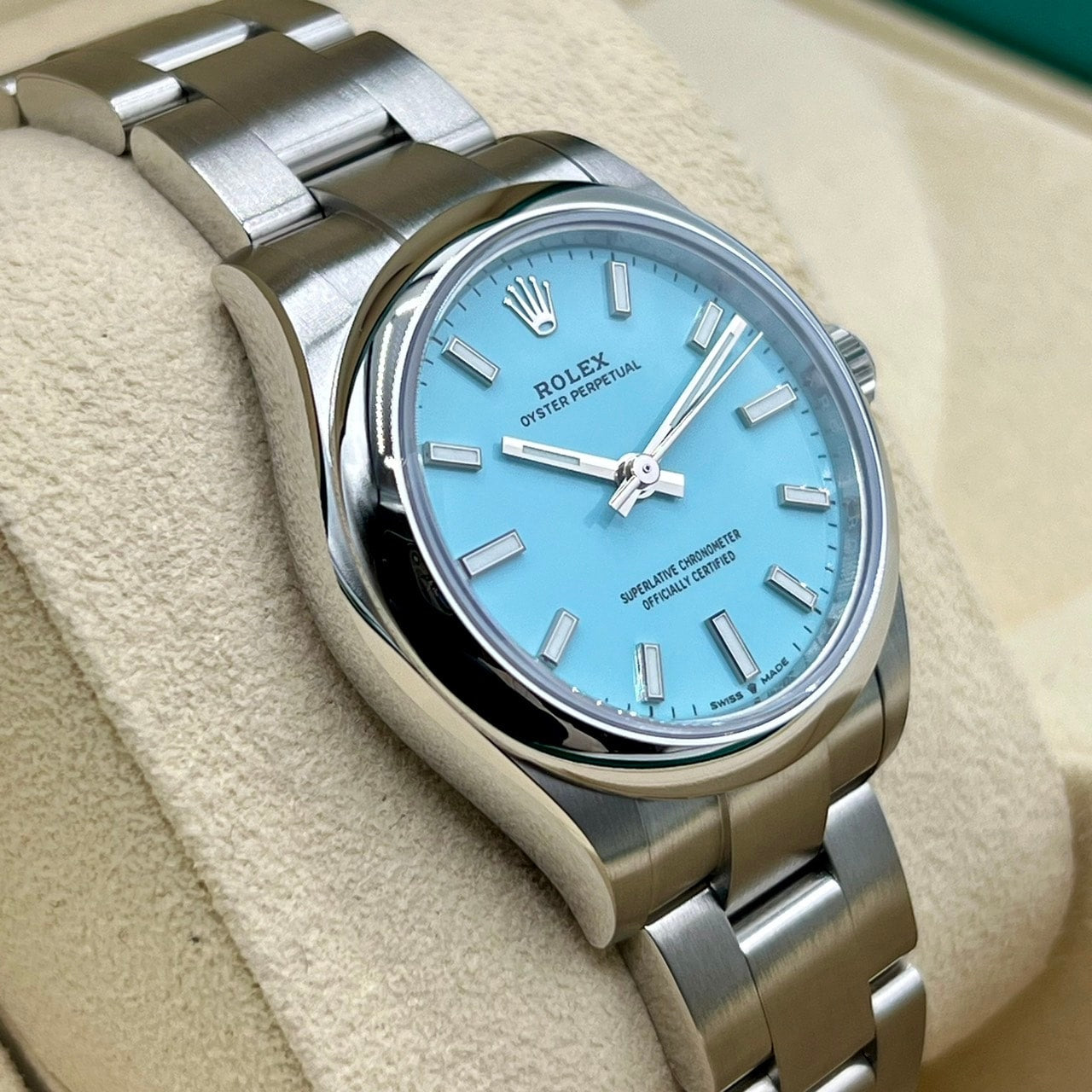 プレオウンド ロレックス オイスターパーペチュアル 277200 オイスターブレスレット ターコイズブルー 31mm
