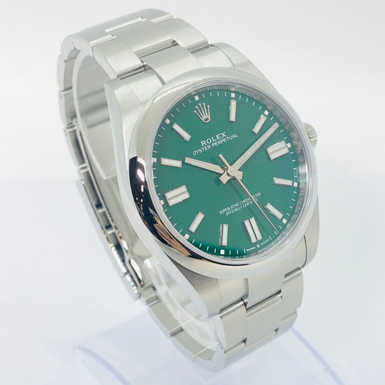 プレオウンド ロレックス オイスターパーペチュアル 124300 オイスターブレスレット グリーン 41mm