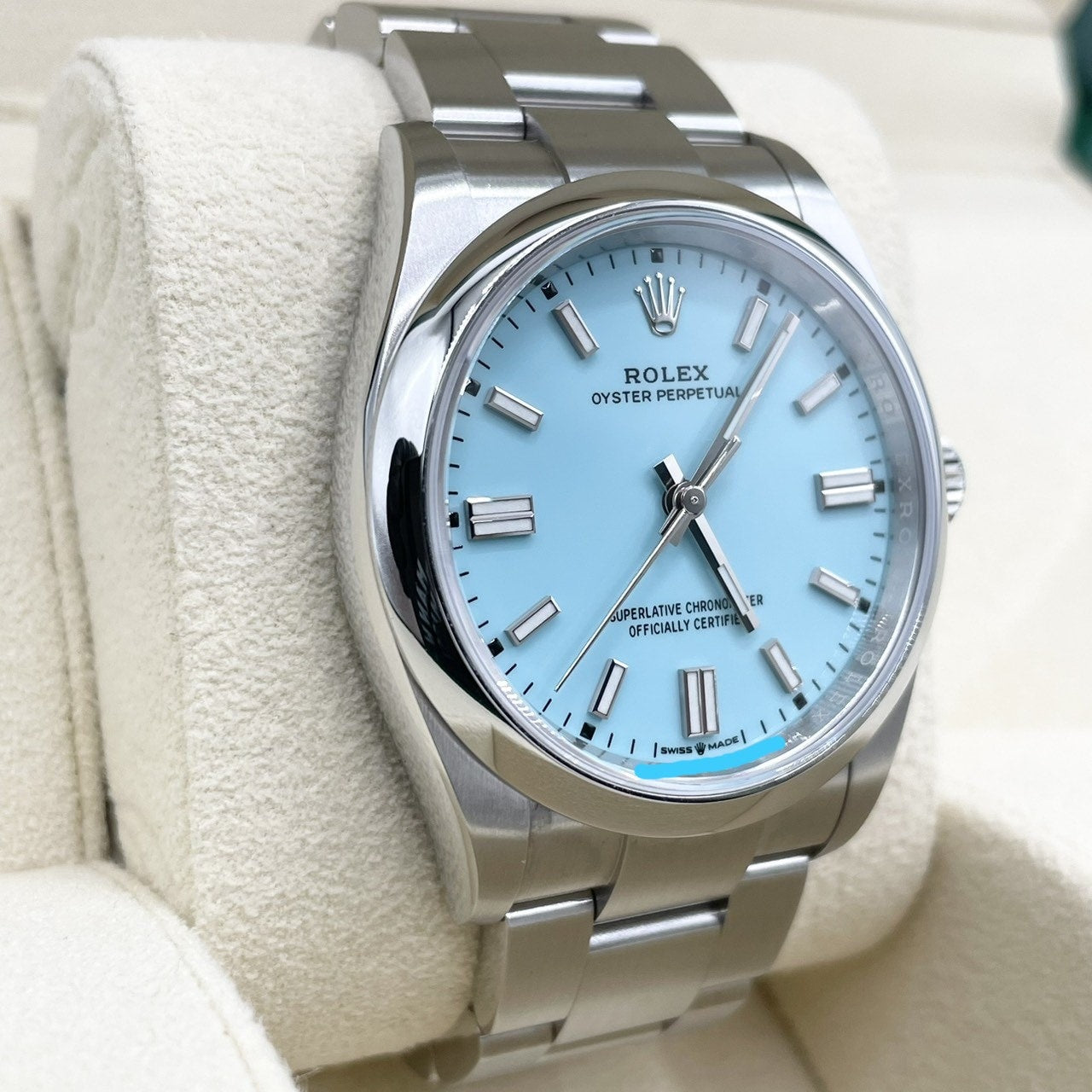 プレオウンド ロレックス オイスターパーペチュアル 126000 オイスターブレスレット ターコイズブルー 36mm