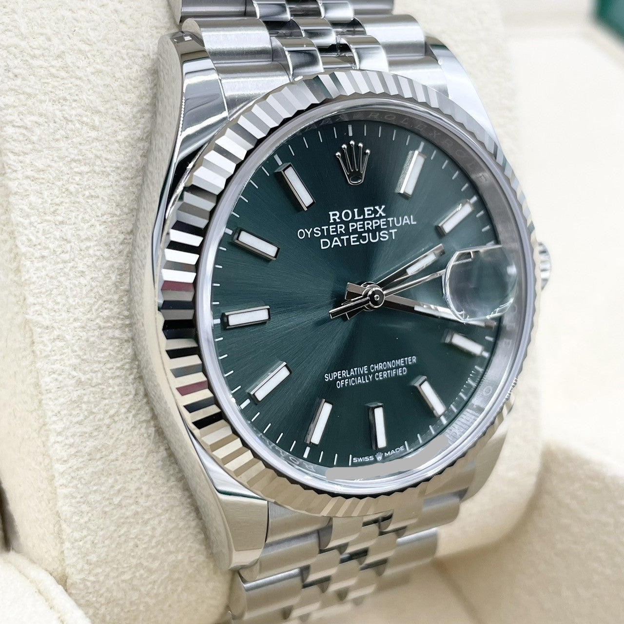プレオウンド ロレックス デイトジャスト 126234 ミントグリーン ジュビリーブレス 36mm
