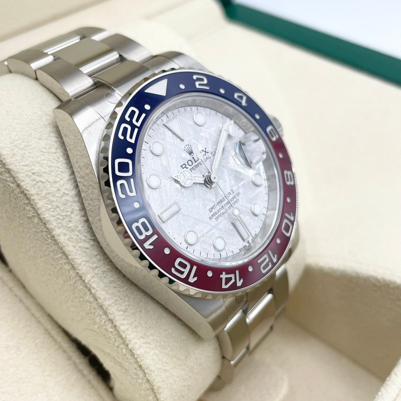 【保護シール付き】ロレックス GMTマスターII 126719BLRO オイスターブレスレット メテオライト ホワイトゴールド 40mm