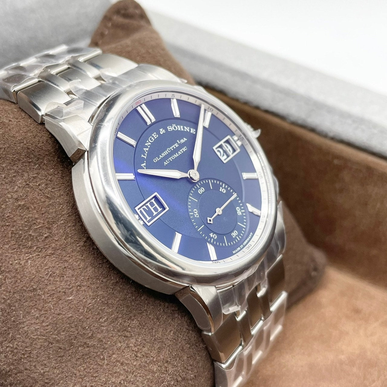 【保護シール付き】ランゲ&ゾーネ オデュッセウス 363.179 ダークブルー ステンレススチール 40.5mm