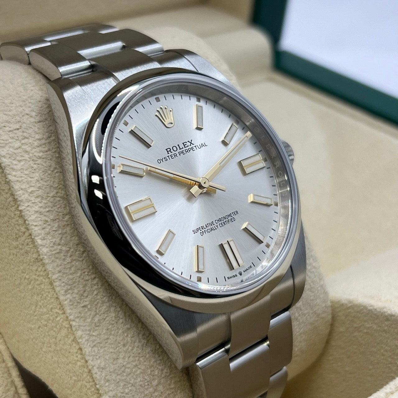 [恐慌的聖誕老人 ♪】勞力士牡蠣永久124300銀41mm