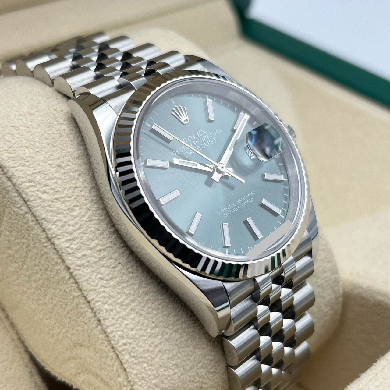 ロレックス デイトジャスト 126234 ミントグリーン ジュビリーブレス 36mm