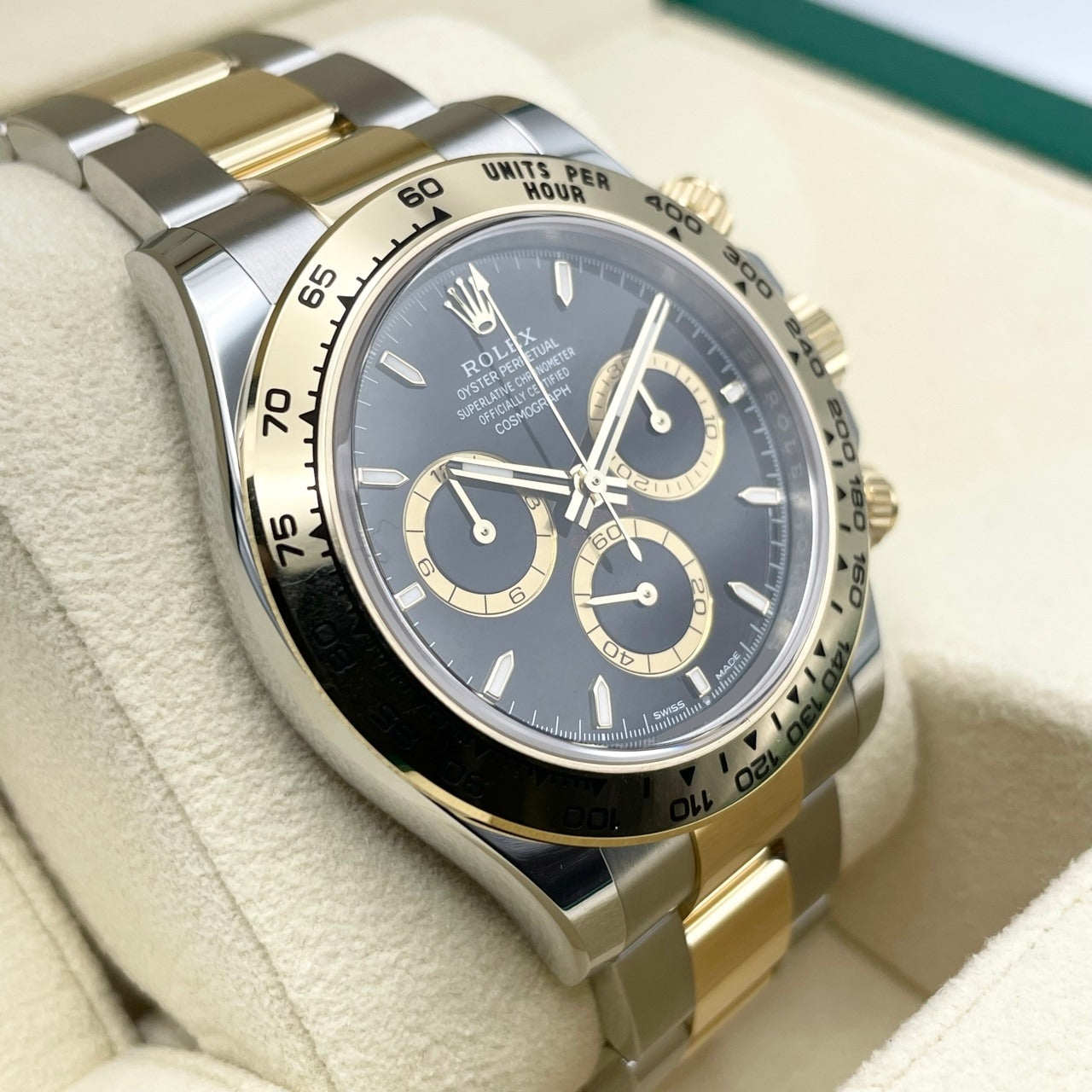 劳力士 Daytona 126503 黑色不锈钢 + 金蚝式手链 40 毫米