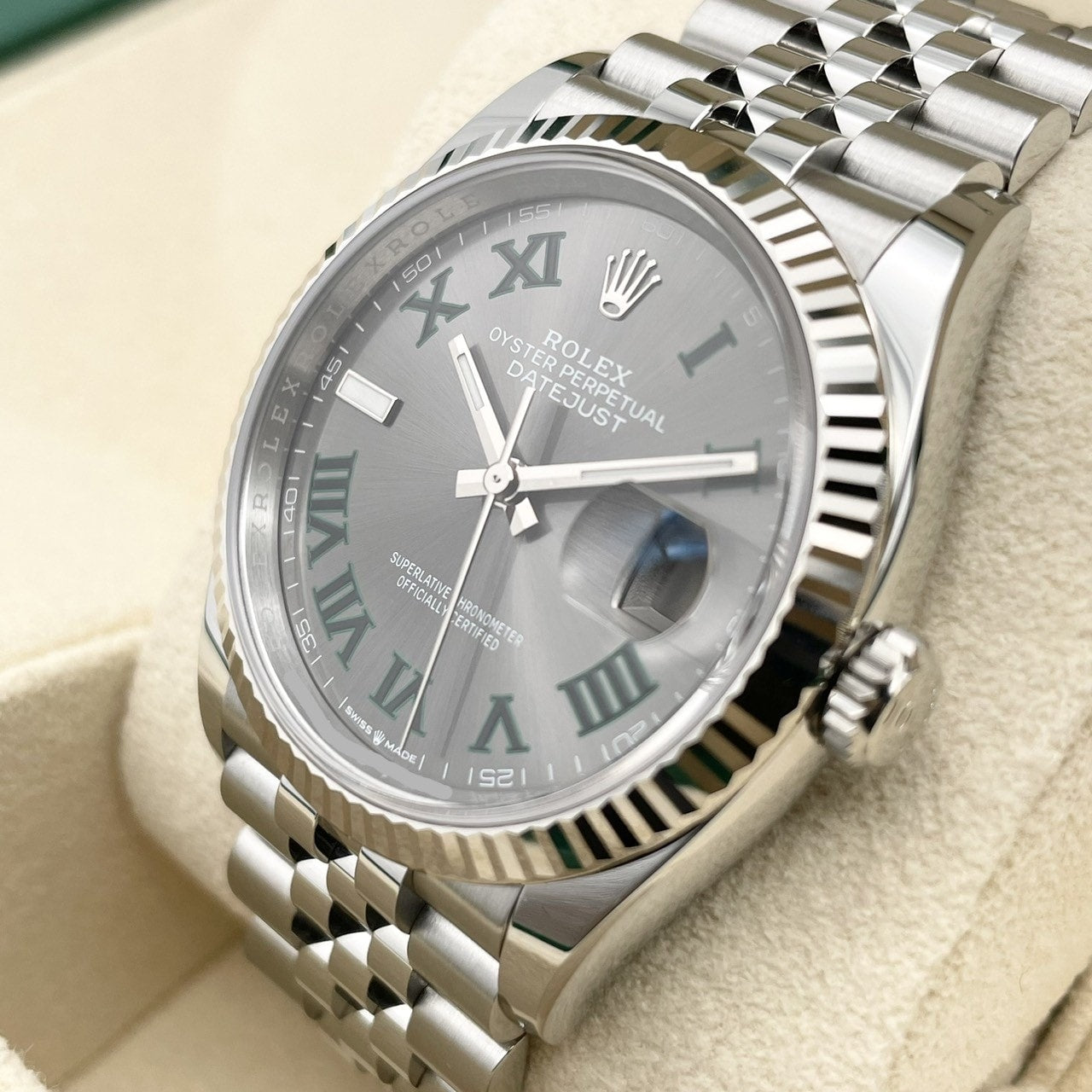 勞力士datejust 126234 Slate Roman Jubilee手鐲36mm