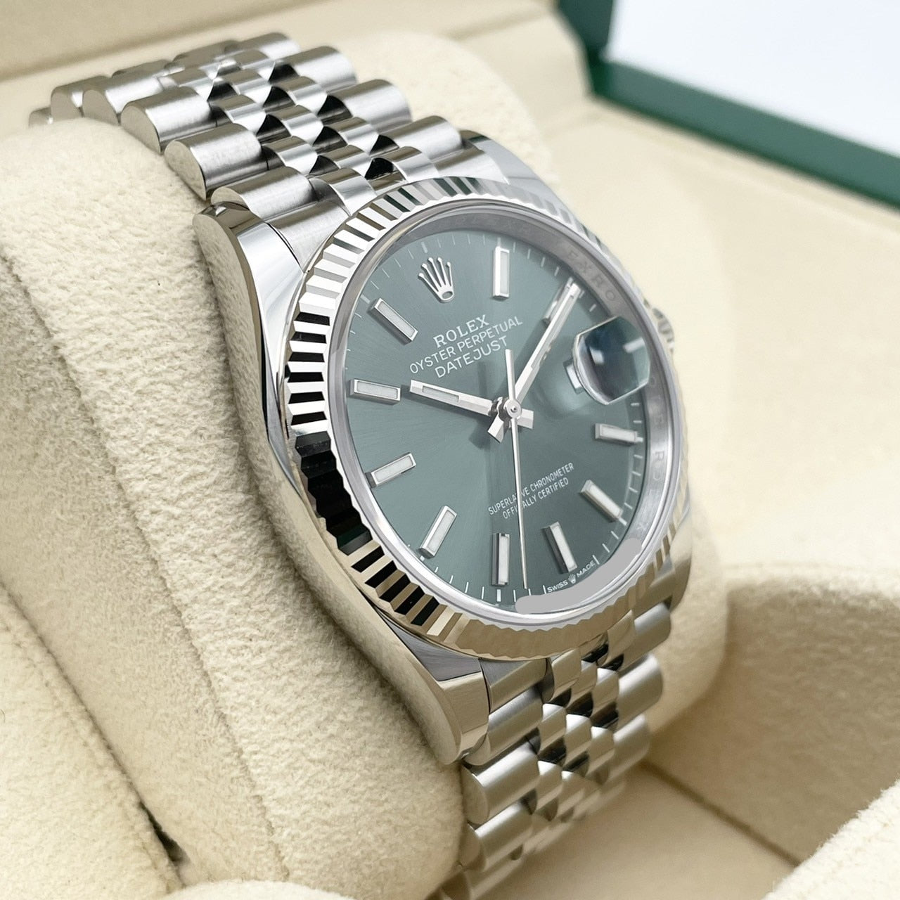 プレオウンド ロレックス デイトジャスト 126234 ミントグリーン ジュビリーブレス 36mm