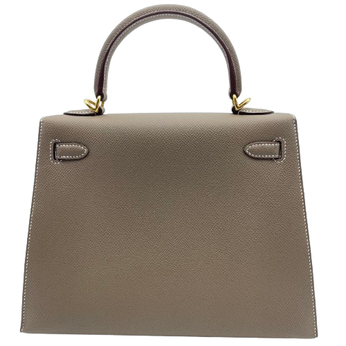 プレオウンド 【現金特価】エルメス ケリー25 エトゥープ エプソン ゴールド金具 W刻印