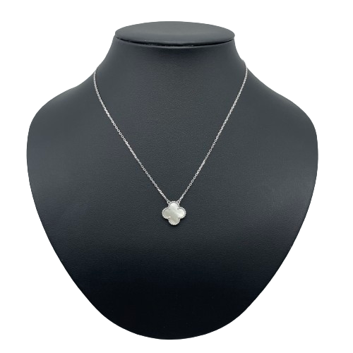 Van Cleef & Arpels Alhambra 빈티지 목걸이 VCARF48700 화이트 쉘 화이트 골드