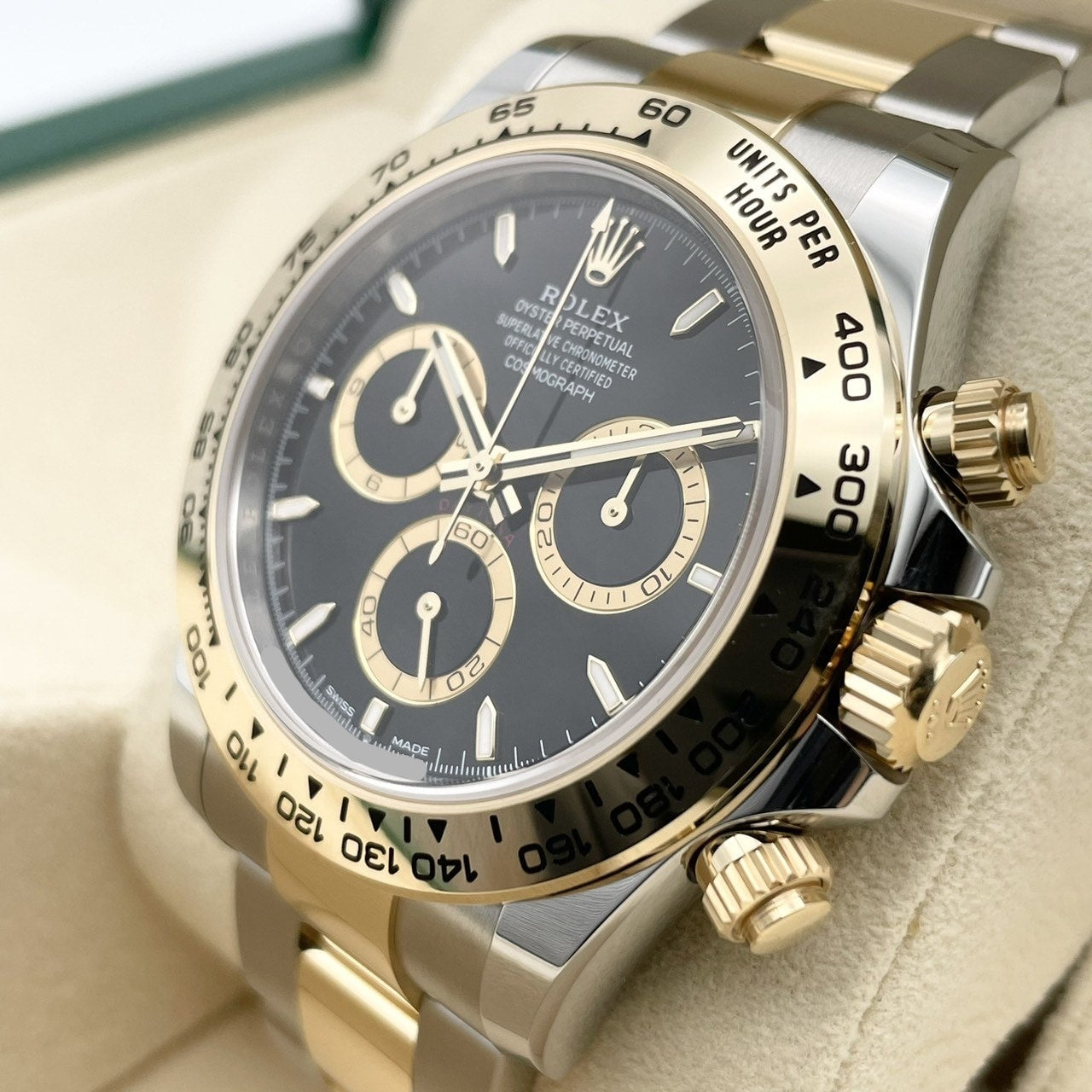 劳力士 Daytona 126503 黑色不锈钢 + 金蚝式手链 40 毫米