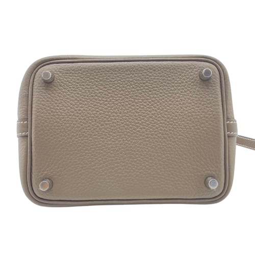 Hermes Picotin Lock PM Etoupe Torillon Clemence Silver Fittings w 새겨 져