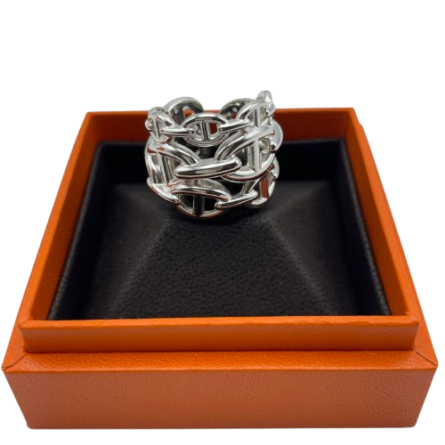 Pre-Owned Hermes Chaine d'Ankle Anchenering GM56 Silver 925