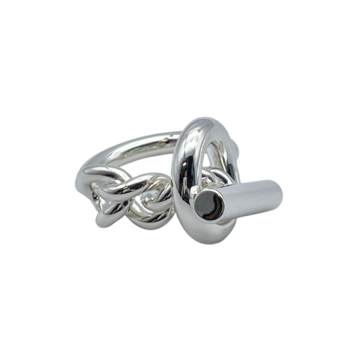 Pre-Owned Hermes Croisette Ring 51 Silver 925