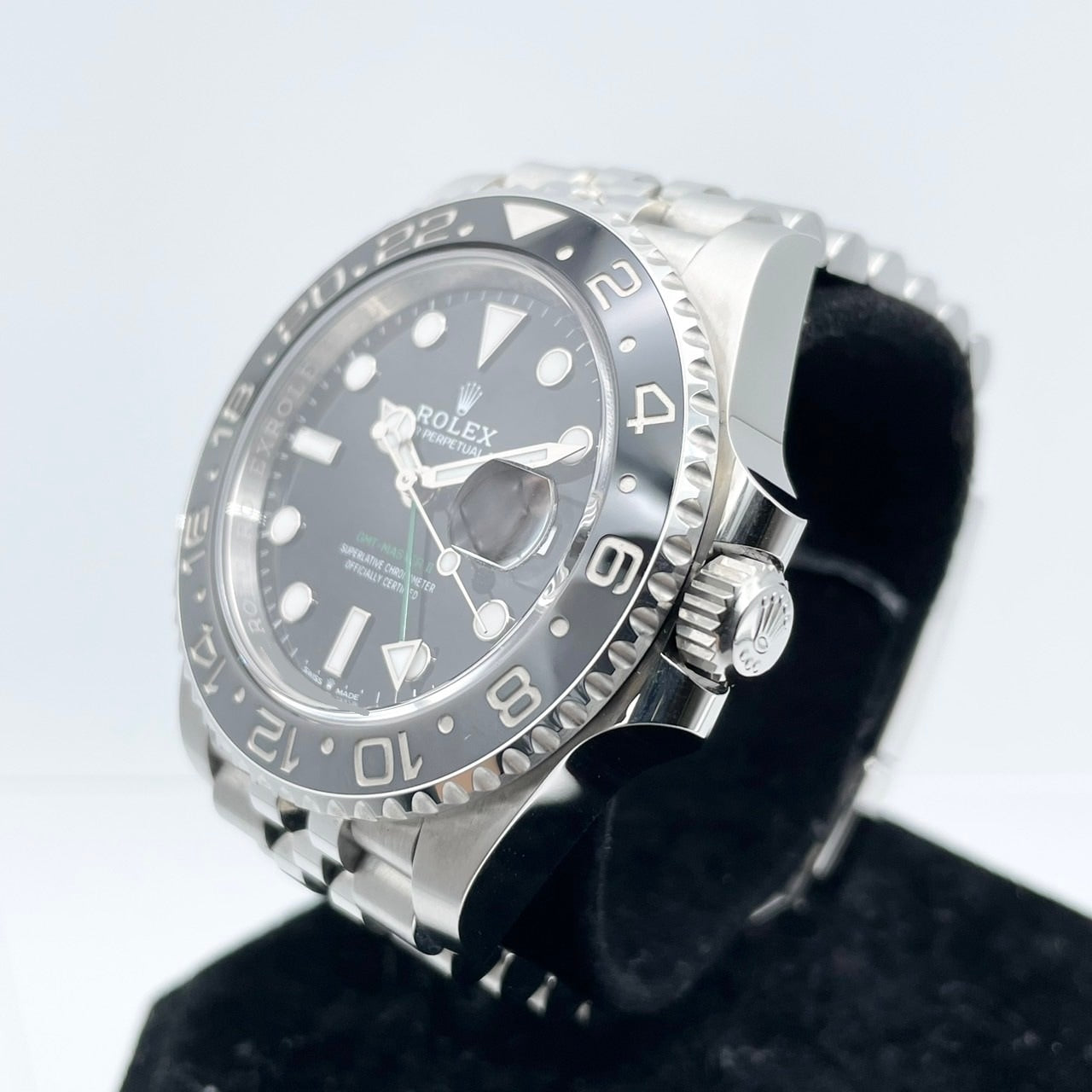 사전 소유 롤렉스 GMT 마스터 II 126710GRNR 검은 스테인리스 스틸 40mm
