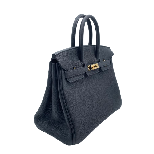 Hermes Birkin 25 Noir Togo Gold 하드웨어 W는 새겨 져 있습니다