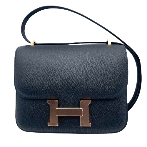 Pre-Owned Hermes Constance Mini 18 Noir Epson Pink Gold Metal Fittings W Engraved