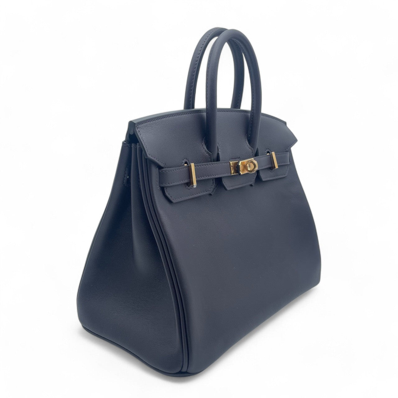 Hermes Birkin 25 Prenoir Swift Gold 하드웨어 W는 새겨 져 있습니다