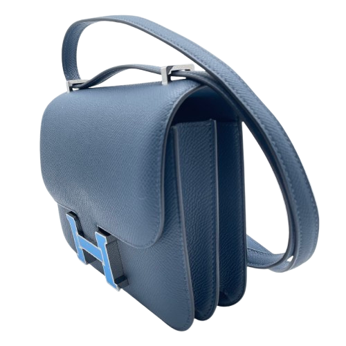 Hermes Constance Mini 18 Brue de Plus Epson Silver Fittings w 새겨 져