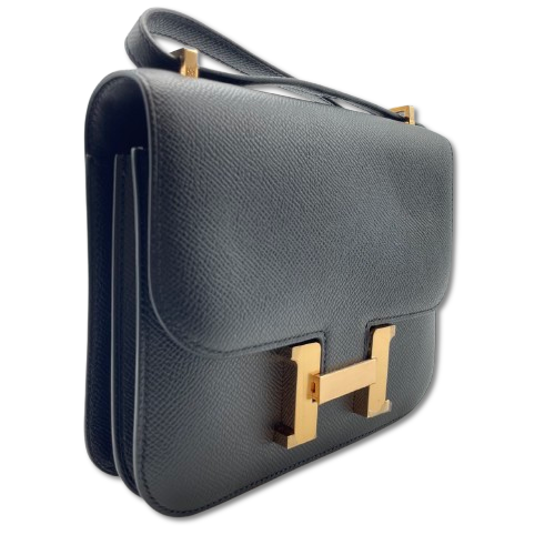 Hermes Constance Mini 18 Noir Epson Rose Gold Hardware Z 새겨 져