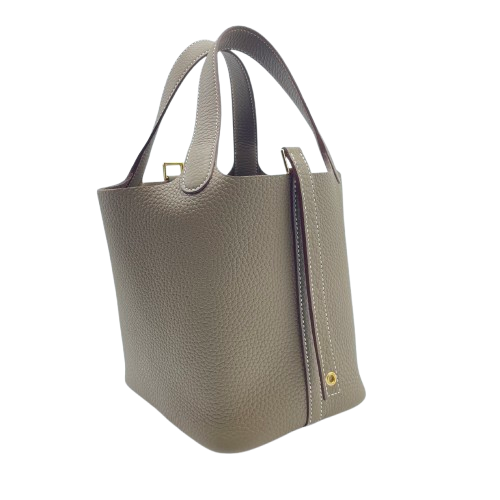Hermes Picotin Lock PM Etoupe Torillon Clemence Gold Hardware w 새겨진