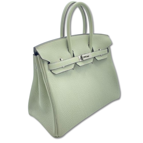 Hermes Birkin 25 Grineve Togo Silver Metal Fittings B 새겨 져