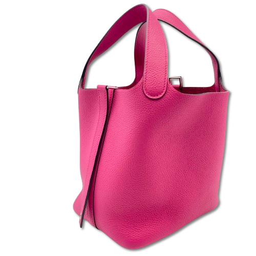 Hermes Picotin Lock PM Rose Extreme Torillon Maurice Silver Fittings B 조각.