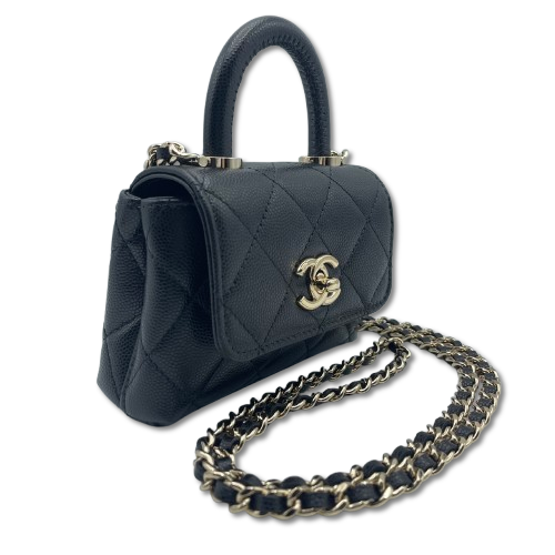 Chanel Coco Handle AP4245 W11 Black Caviar Skin Gold Hardware