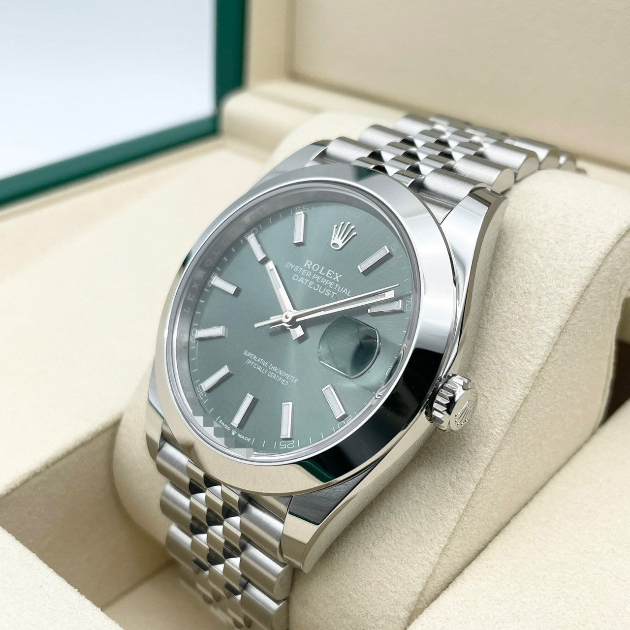 プレオウンド ロレックス デイトジャスト 126300 ミントグリーン ジュビリーブレスレット 41mm