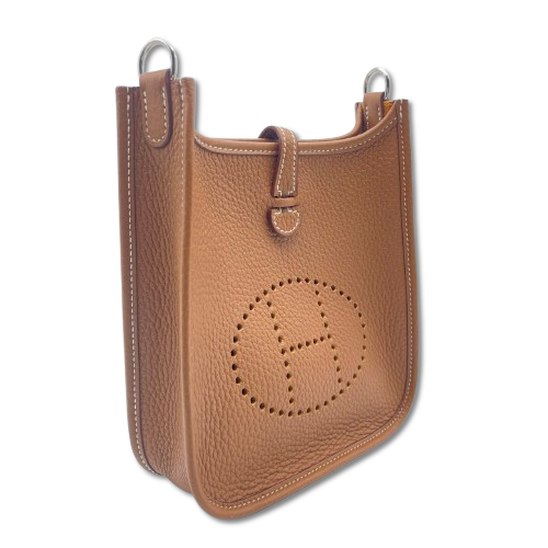 Pre-Owned Hermes Mini Evelyn Amazone TPM Gold Torillon Clemence Silver Metal Fittings B Engraved