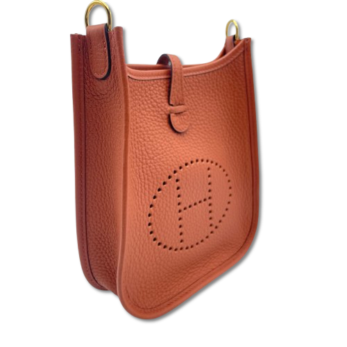 Pre-Owned Hermes Mini Evelyn Amazone TPM Cuigre Torillon Clemence Gold Hardware W Engraved