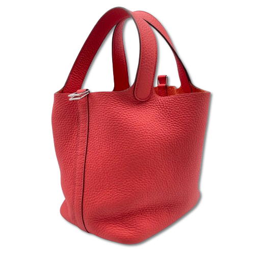 Hermes Picotin Lock PM Rose Texas Torillon Clemence Silver Fittings w 새겨 져
