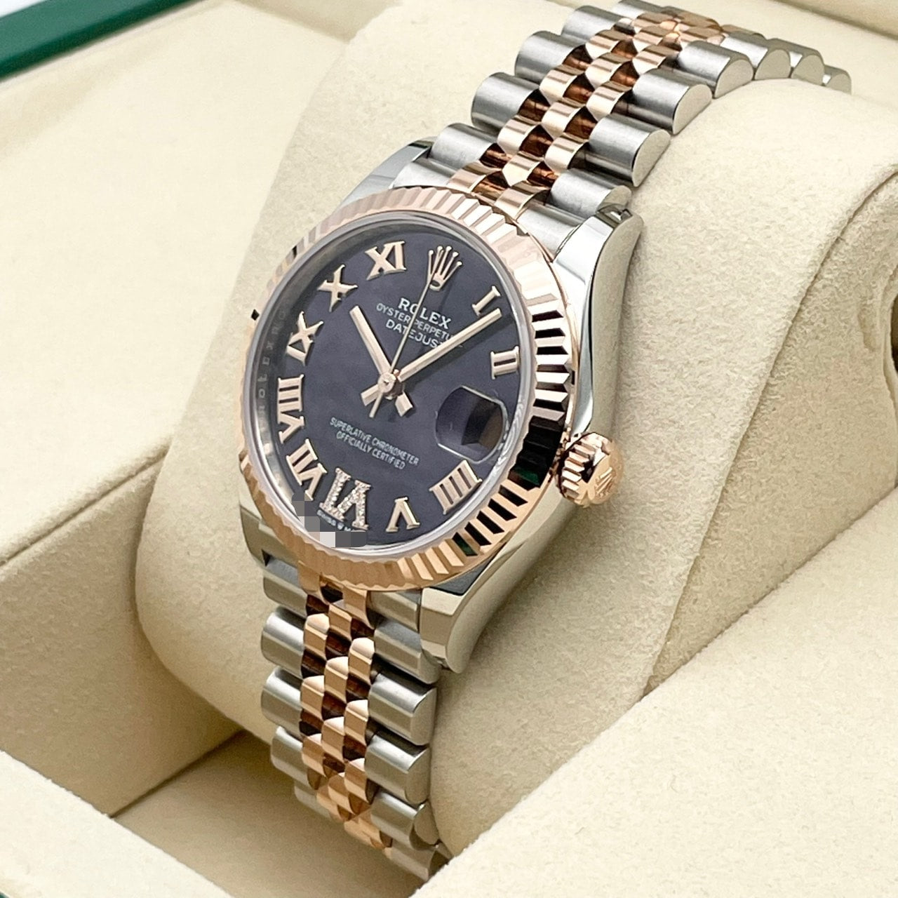 Pre-Owned Rolex Datejust 278271 Aubergine Everrose Gold Roman VI Diamond Jubilee Bracelet 31mm