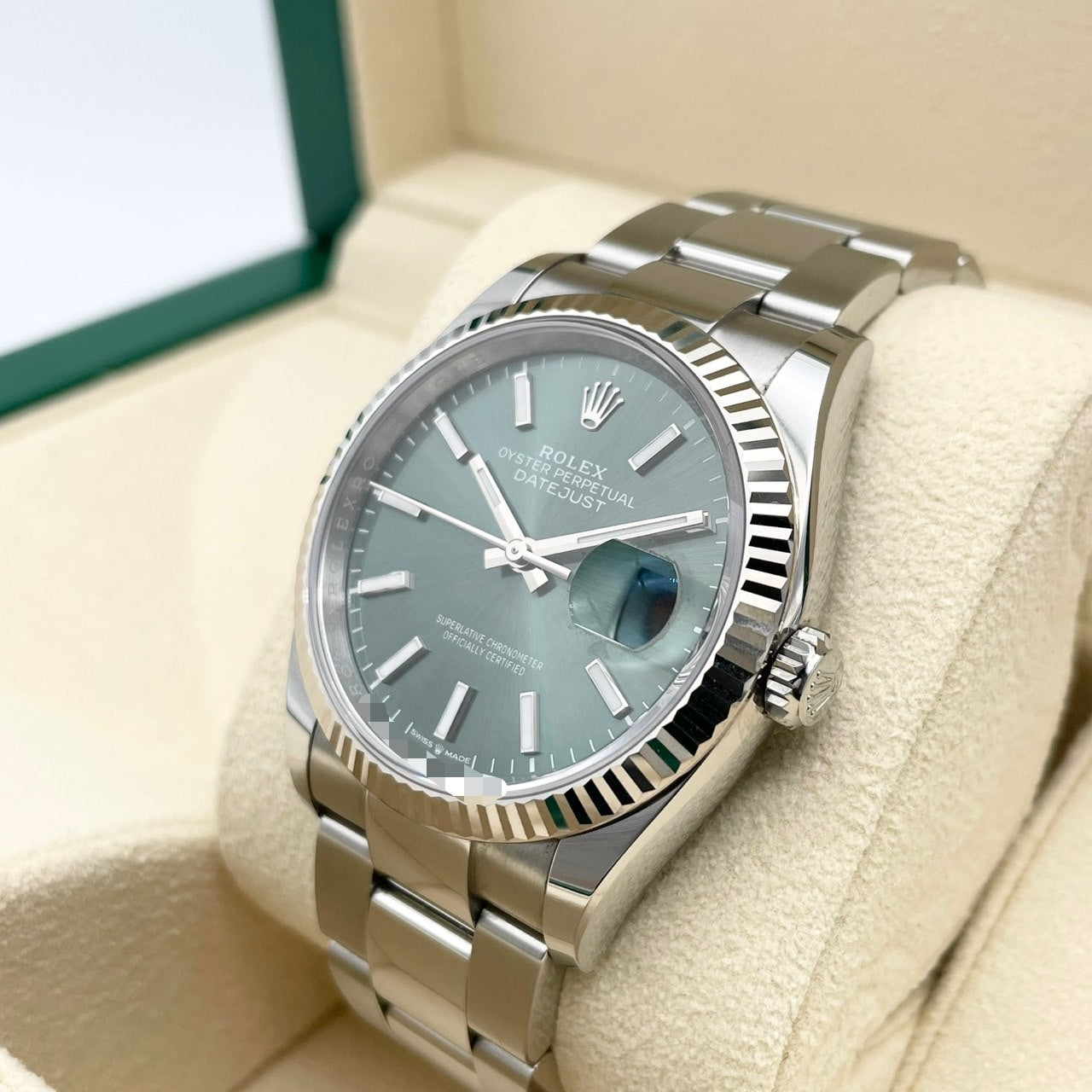 プレオウンド ロレックス デイトジャスト 126234 ミントグリーン オイスターブレス 36mm